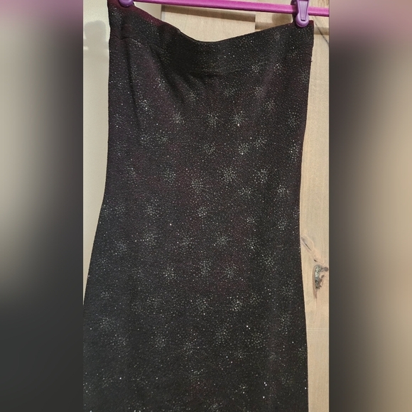 JESSICA MCCLINTOCK for Cache Black sparkle bodycon mermaid strapless maxi.4 - Picture 9 of 13